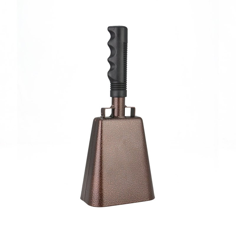 WMM 12 Inch Steel Cowbell with Handle Cheering Bell for Sports Events Large Solid School Bells & Chimes Percussion Musical Instruments Call Bell Alarm(Copper) - Image 2